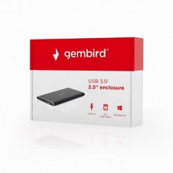 Gembird Externe HDD Behuizing USB 3.0 Slim Enclosure, Zwart